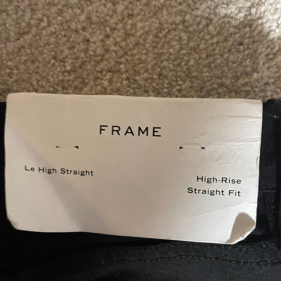 Women's size 23 FRAME Denim Le High Straight Stagger Hem Jeans in NIOR - Picture 6 of 7